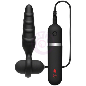 Vibrating Silicone Butt Plug 4" - Black