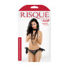 Risque Marie Pearl Choker & Lace Side Tie Panty  Set - One Size - Black