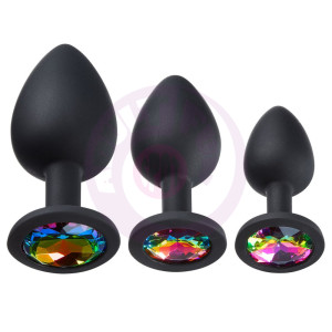 Cloud 9 Novelties Gems Silicone Anal Plug - Includes Small, Med & Large Size