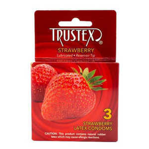 Trustex Flavored Lubricated Condoms - 3 Pack - Strawberry
