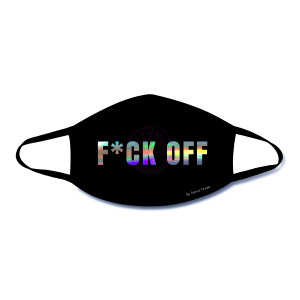 F*Ck Off Holographic Text Face Mask With Black  Trim