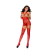 Crochet Camisette and Stockings - One Size - Red