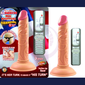 All American Mini Whoppers Vibrating 5-Inch Straight Dong-Flesh