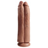King Cock 11" Two Cocks One Hole - Tan