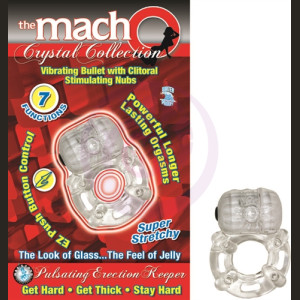 The Macho Crystal Collection Pulsating Erection Keeper - Clear