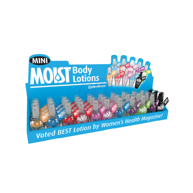 Mini Moist Body Lotions - 36 Piece Display - 1.25 Fl. Oz. Bottles - Assorted