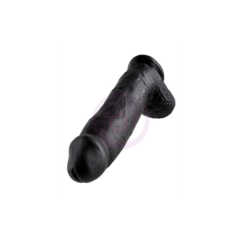 King Cock 12 Inch Cock With Balls - Black