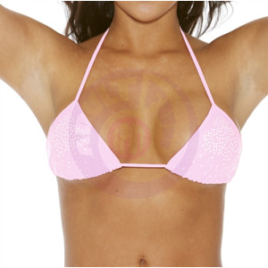 Studded Tri Top - Baby Pink - One Size