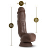 Dr. Skin Plus - 8 Inch Thick Poseable Dildo With  Squeezable Balls - Chocolate