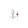Cheeky Charms-Silver Metal Butt Plug Kit -Clear/bright Pink