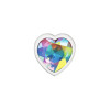 Cheeky Charms-Silver Metal Butt Plug- Heart-Clear-Small