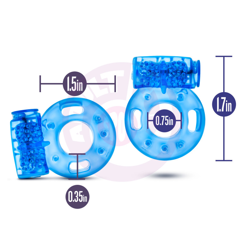 Stay Hard - Vibrating Cock Rings - 2 Pack - Blue