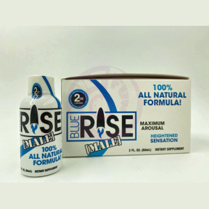 Blue Rise Shot - 12 Liquid Bottle Male Sexual  Enhancement Display -  2 Fl. Oz.