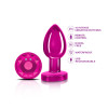 Cheeky Charms - Rechargeable Vibrating Metal Butt  Plug With Remote Control - Pink - Medium