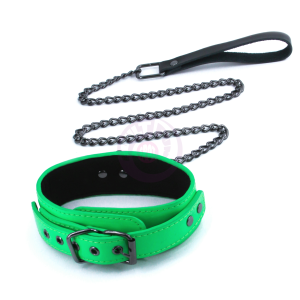 Electra Play Things - Collar and Leash - Green