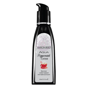 Aqua Peppermint Cocoa Flavored Water Based  Intimate Lubricant - 2 Fl. Oz. - 12 Piece Display