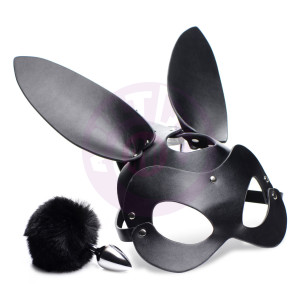 Bunny Tail Anal Plug and Mask Set