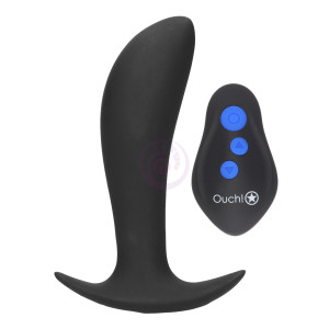 E-Stimulation and Vibration Butt Plug With Wireless Remote Control - Black