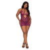 Chemise and G-String - Queen Size - Mulberry