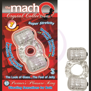 The Macho Crystal Collection Partners Pleasure Ring Clear