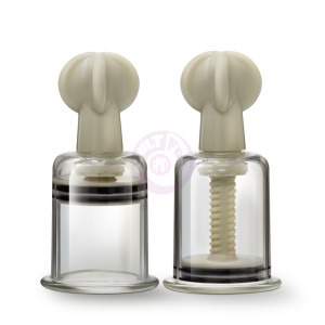 Temptasia – Clit and Nipple Large Twist Suckers -  Set of 2 - Clear