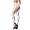 All Over Sraps Mesh Crotchless Leggings - One Size - White