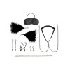 12 Pc Interchangeable Collar and Nipple Clips Set  - Black