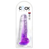 King Cock Clear 8 Inch With Balls - Purple