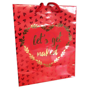 Let's Get Naked - Gold Foil Gift Bag