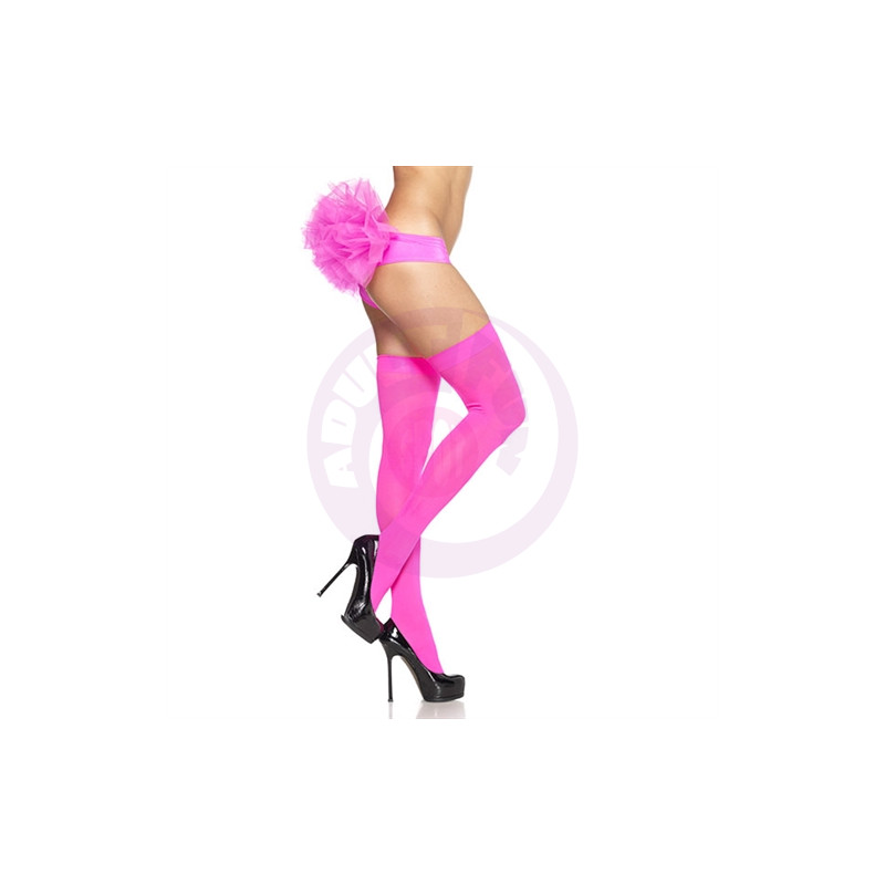Opaque Thigh Highs - One Size - Neon Pink