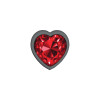 Cheeky Charms-Gunmetal Metal Butt Plug- Heart-Dark Red-Small