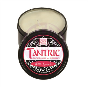 Tantric Soy Massage Candle With Pheromones White 4 Oz - Lavender