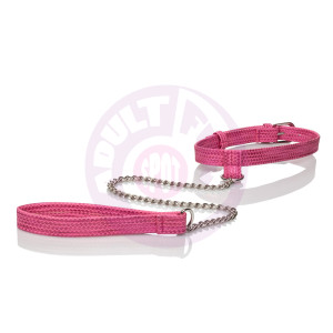 Tickle Me Pink Collar With Leash