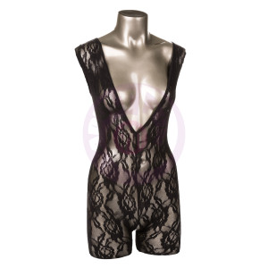 Scandal Lace Body Suit - One Size - Black