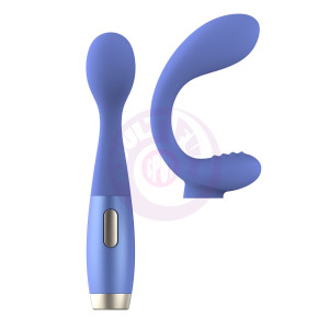 Perks Ex-C Dual Vibrator and Clitoral Stimulating  Wand - Royal Blue
