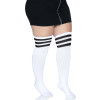 Over the Knee Athletic Socks - 1x/2x - White/black