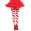 Candy Cane Thigh High - One Size - White/red