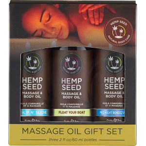 Hemp Seed Massage and Body Oil Gift Set - 3 Pack - 2 Fl. Oz. Bottles