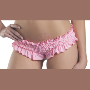 Ruffled Booty Shorts - Light Pink - Large