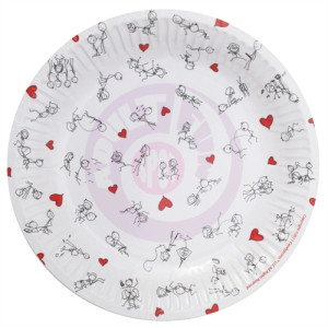 Stick Figure Style 7 Inch Plates - 8 Pack