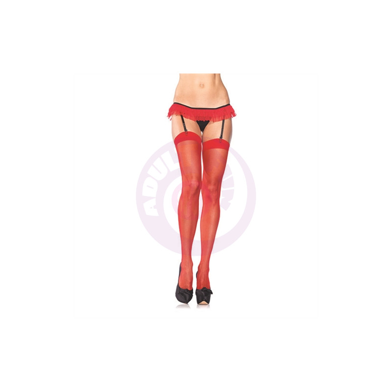 Sheer Stockings - Queen Size - Red