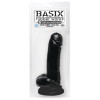 Basix Rubber Works 8 Inch Dong With Suction Cup -  Black