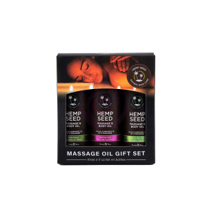 Hemp Seed Massage and Body Oil Gift Set - - 3 Pack - 2 Fl. Oz. Bottles