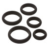 Cloud 9 Comfort Cock Rings With Flat Back 5 Pack - Black