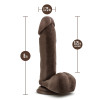 Dr. Skin Plus - 8 Inch Posable Dildo With Balls -  Chocolate