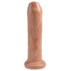 King Cock 7 Inch Uncut With Strap-on Harness - Tan