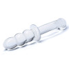 8 Inch Ribbed G-Spot Glass Dildo - Clear