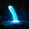 Neo Elite - Glow in the Dark - Tao - 7 Inch  Silicone Dual Density Dildo - Neon Blue