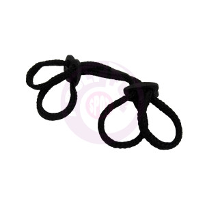 Silky Soft Double Rope Wrist Cuffs - Black