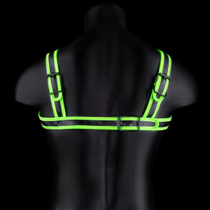 Bonded Leather Buckle Harness - Small/medium -  Glow in the Dark